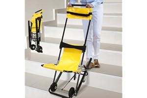 CHYNALYS Klappbarer Treppensteiger Rollstuhl Zusammenklappbar Transportrollstuhl Klappbarer Treppenstuhl, Tragbarer Treppenlift Werkzeuge Zum Treppensteigen Mit Verstellbaren Kopfstützen und Sicherheitsgurten