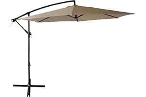 KG KITGARDEN Parasol Excéntrico UPF+50, 300Øx260cm, Beige, Roma