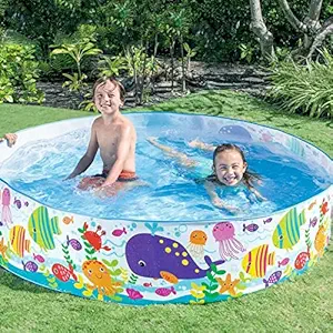 OANGO 6 ft 6ft Swimming Pools Round Shape Kiddie Pool Toddler Pool Inflatable Pool for Backyard Outdoor Pool for Kids Adults Bath tub for Kids Home and Travel