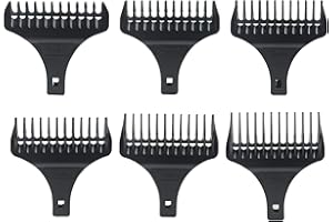 FunWorth Tondeuse à Cheveux Limite Peigne,Guide Ensemble Peigne Accessoires Pour Tondeuse à Cheveux Universels, Peignes Tondeuse à Barbe, Outil de Salon de Coiffure, Noir(1-6mm-6Pack)