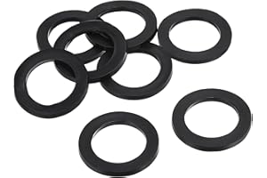 PATIKIL M25 Gummi Flache Unterlegscheiben 12 Pack 25mm ID 39mm AD Dichtungsringe Beilagscheiben Dichtring für Wasserhahn Rohrleitung Wasser Schlauch Befestigung Bolzen Schwarz