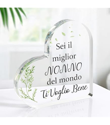 Targhetta Personalizzata In Ceramica Per Nonno - Con Cordino, Design A Cuore, Regalo Per Festa Del Pap&agrave; O Compleanno