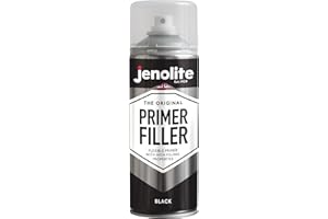 JENOLITE Peinture d'apprêt de remplissage en aérosol | NOIR | Apprêt flexible avec des propriétés de remplissage élevées | Remplit les petites bosses et rayures pour une finition lisse | 400ml