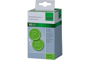 SIGEL Wm009 Lot de 100 Jetons "Consigne", Ø2,5 cm, Vert