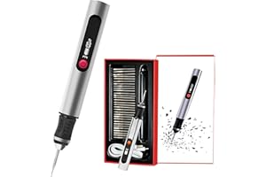 Abnaok Engraving Pen, Ultimate Cordless Portable Tool for Artists & DIYers - Engrave 50+ Surfaces - Beginner Friendly - Rechargeable - Free 30 Bits (Silver)