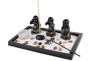 lachineuse Jardin Zen Japonés – Especial de los 3 Bonzes de Sagesse – Decoración asiática