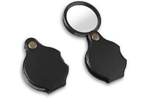 Dimeho 2 sztuki mini lupy 4-krotne, składana lupa do czytania, przenośna lupa powiększająca, mała lupa do czytania, książek, gazet, map, biżuterii, napraw, majsterkowania