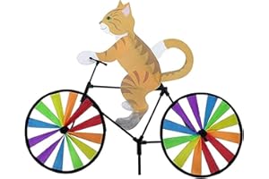 Otherway Moulin À Vent Jouet Animal 3D Mignon - Vent Bicyclette Vintage en Métal Spinner, Girouette Jardin Exterieur Chat Chien, Cour Décor Moulin À Vent Pelouse