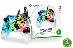Nacon Manette filaire EVOL-X PRO transparente pour Xbox Series X/S, compatible PC avec un câble détachable de 3 mètres