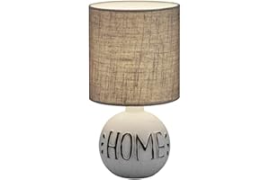 RL LIVE YOUR LIGHT Reality Leuchten Esna R50651025 lampa stołowa, ceramika, abażur z materiału szary