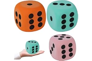 BAGUBDR 3pcs Large Dice Set, 8cm and 5cm Large Foam Dices, Digital Game Giant Foam Dice Large Dice Suitable for Board Games, Classroom Teaching, Large Scale Digital Gaming Activities