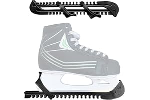 KEHO KEHO KEHONGDUN Ice Hockey Figure Blade Guards,1 Pair Ice Skate Blade Covers with Adjustable Buckle,Hockey Skates Blade Guards Ice Skate Guards Skate Accessories Ice Skating Protector for Women Men Kids (Black)