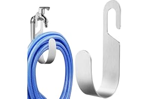 Uozonit Support de tuyau d'arrosage - Support mural pour tuyau d'arrosage - Crochet de tuyau en acier inoxydable robuste - Support de tuyau d'arrosage suspendu