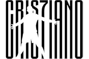 Galuisi Adesivo Sticker Cristiano Ronaldo CR7 Juve Juventus 2018 (Nero Lucido, XXXL 23 * 30 cm)