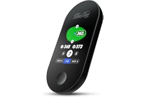 Blue Tees Golf Ringer - GPS de Golf Magnétique Portatif, Écran Tactile, Résistant à l'eau, Télémètre de Distance de Golf, Plus de 40 000 Parcours Préchargés, Autonomie de Plus de 10 Heures
