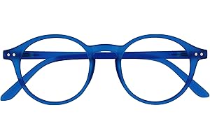 OPULIZE REY Lunettes de Lecture - Montures Rondes Rétro - Bleu Mat - Hommes Femmes - Charnières à Ressort - R56-3 - +3.00