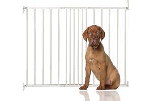 Bettacare Extending Metal Screw Fit Dog Gate, White, 62.5cm - 106.8cm, Stair Gate for Pet, Safety Barrier for Puppy