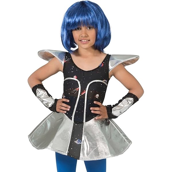 YiZYiF Alien Overall Mädchen - Metallic Space Kostüm Mit Haarreif