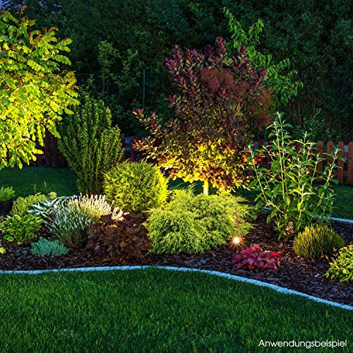 National Electronics Gartenstrahler LED mit Erdspieß GU10 inkl. 7W COB LED Aussenstrahler LED Gartenleuchte Gartenlampen Set Spotlichter Spotlampe Ambientebeleuchtung Strahler außen Garten Gartenbeleuchtung IP54 6er Set - 7