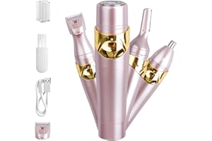 YUSVWKJ Facial Hair Remover for Women Eyebrow Trimmer Bikini Trimmer Women Mini 4 in 1 Lady Shaver for Face Eyebrow Lip Nose Legs Underarm Bikini Portable Waterproof Painless Electric Shaver with USB Charging