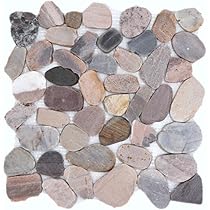 Piastrelle Mosaico Ciottoli Di Fiume - Grigio Antracite, 1 Foglio 31.5x31.5cm - Foto 11