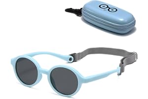 Musivon Gafas de sol para bebés,0-2,5 años Gafas de sol polarizadas para niños con correa ajustable para niños niñas pequeños