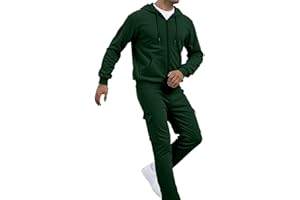 GENERIC Tracksuit Mens Full Set Long Sleeve Zip Up Hoodie and Casual Cotton Comfortable Fit Joggers Set Casual Mens Suits 2 Piece Regular Fit Loungewear Multiple Pockets for Gym S-3XL