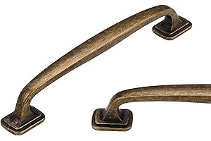 SYZOW Zestaw 6 uchwytów do szafek kuchennych z antycznego mosiądzu, uchwyt do szafki w stylu vintage, stop cynku, sprzęt kuchenny, vintage, toaletka, uchwyt do szuflady, środek otworu 128 mm