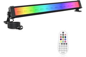 ‎MEIHUA MEIHUA 42W RGB Strahler 10 Farben 30 Modi 6 Helligkeitsstufen IP66 Wasserdicht Wallwasher LED Bar Lichteffekte mit Fernbedienung Partylicht für Außen DJ Party Bühnenlichter Weihnachten Halloween