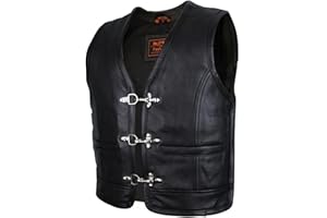 MDM Skórzana kamizelka z bocznym zamkiem błyskawicznym