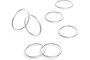 ALEXCRAFT 7 14 Anelli Impilabili Nocche Accicio Inossidabile/Oro 14K Placcato Misrua 7 9 12 14 17 20 22 24