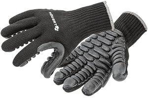 Högert Technik BROL PU-belagda anti-vibrations-skyddshandskar, svart, storlek 10, stötdämpande, nötningsresistent, perfekt fö