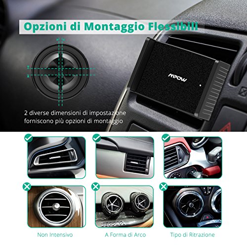Mpow Supporto Auto Smartphone CD Slot Car Mount, Supporto Cellulare Universale, Un-Tocco Porta Cellular Auto per iPhone 8/iphone X/7/7Plus/6s/6/6s Plus/6 Plus, Samsung S8/S7/S6/Edge, LG G5, Nexus 5x/6