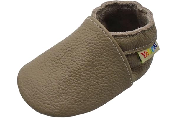 YALION Chaussons Bébé Fille Garçon Enfant Chaussures Cuir Souple Premiers Pas Antidérapantes Semelles en Daim