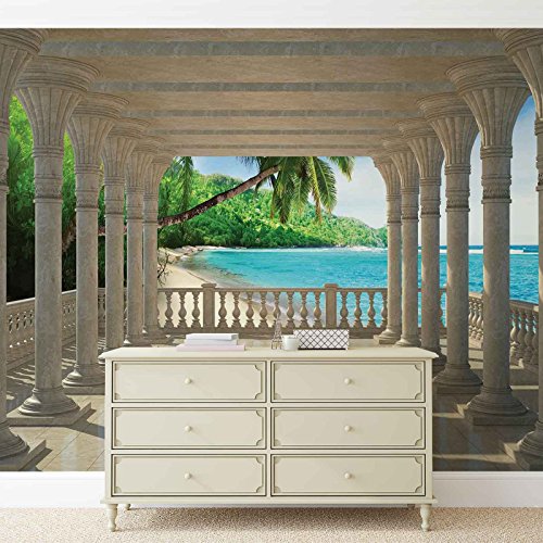 Strand Tropisch – Forwall – Fototapete – Tapete – Fotomural – Mural Wandbild – (1360WM) – XXL – 312cm x 219cm – VLIES (EasyInstall) – 3 Pieces - 4