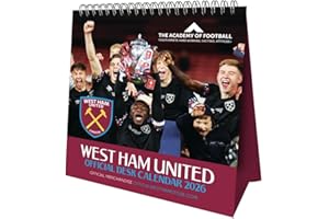 2026 CALENDAR WEST HAM UNITED FC MONTH TO VIEW DESK EASEL OFFICIAL PRODUCT
