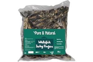 Pure & Natural 100% Natural Whitefish Jerky Fish Fingers 1kg - Low Fat, Grain Free Dog Treats