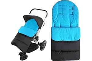 Enmayode Footmuff, Universal Baby Stroller Footmuff w/ Two Way Zip Waterproof & Windproof Pram Footmuff Sleeping Bag Buggy Footmuff Warm Crystal Velvet Lined Footmuff Most Pushchairs Strollers(Blue)