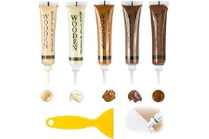 AIDEHUAKEJI Laminate Floor Repair Kit, Wood Putty, Wood Repair Kit, Vinyl Floor Repair Kit for Repairing Scratches, Cracks and Discoloration on Wooden Cabinet, Floors and Doors - Easy to Use, 5 Colours