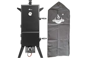 El Fuego® Gasgrill "Portland XL" | inkl. Abdeckhaube | inkl. Gasschlauch und Druckminderer | inkl. Wasserschale & Smokebox | Räuchergrill | Smoker | AY 3172