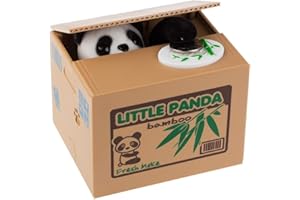 Pinkgarden Karikatur Panda Spardose für Kinder, Elektronische Automatisch Stehlende Münzbox mit Ton für Kinder Mädchen Spielzeug Geburtstag Geschenk