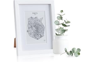 Classic by Casa Chic - Echtholz Bilderrahmen 20x25 cm - Weiß - mit 13x18 cm Passepartout - bruchfestes Sicherheitsglas - Rahmenbreite 2cm