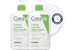 CeraVe - Crème Lavante Hydratante - Visage & Corps - Nettoie et Hydrate Sans Altérer la Barrière Cutanée - Aux 3 Céramides Essentiels + Acide Hyaluronique - Peau Normale à Sèche - 2x473ml