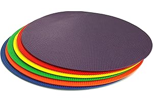 ATREQ Rubber Anti Slip Marking Spots [6 Pack] • Non slip smooth base with textured top • Ideal for teaching positioning skills, speed agility work, athletic activities and sports days