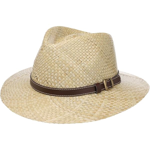 fiebig Bogart strohoed voor dames & heren | Zomermuts met lint & rand | Zonnehoed met brede rand | Fedora Made in Italy | In kleur nature & vele maten