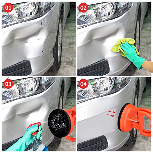 Outus 2 Packung 5,5 cm Dent Abzieher Auto Dent Saugnapf Auto Body Dent Abzieher Ausbau Werkzeug, Orange - 5