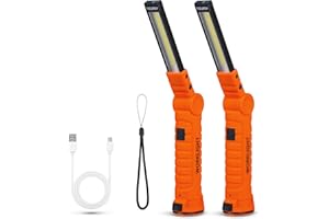 Suranew Torcia LED Lampada da Lavoro Ricaricabile USB lampada magnetica COB Lampade di Ispezione 5 modalità lampada e Gancio per Auto/Campeggio/BBQ/Home e di Emergenza