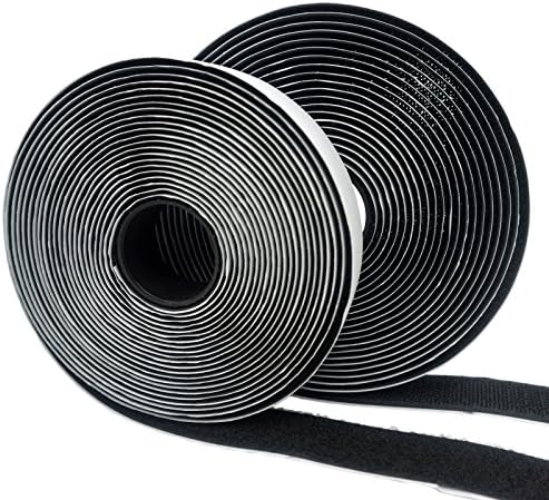 Eroilor Double-Sided Adhesive Hook and Loop Tape, 8 Meters Extra Strong Adhesion Self-Adhesive Loop & Hook Tape Over 10,000 Time Adhesive DIY Tape - Black