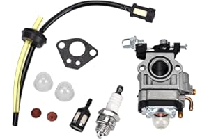 Queta Carburateur pour Moteur de Débroussailleuse 52cc 49cc 43cc, Kit Carbu avec Joint, Tuyau, Bougie d'Allumage et Filtre à Essence
