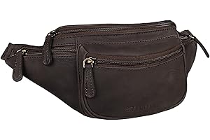 STILORD 'Eliah' Vintage Sac Banane en Cuir Ceinture Réglable Poche Ventrale Sacoche Banane idéal Sport Voyages Quotidien Durable
